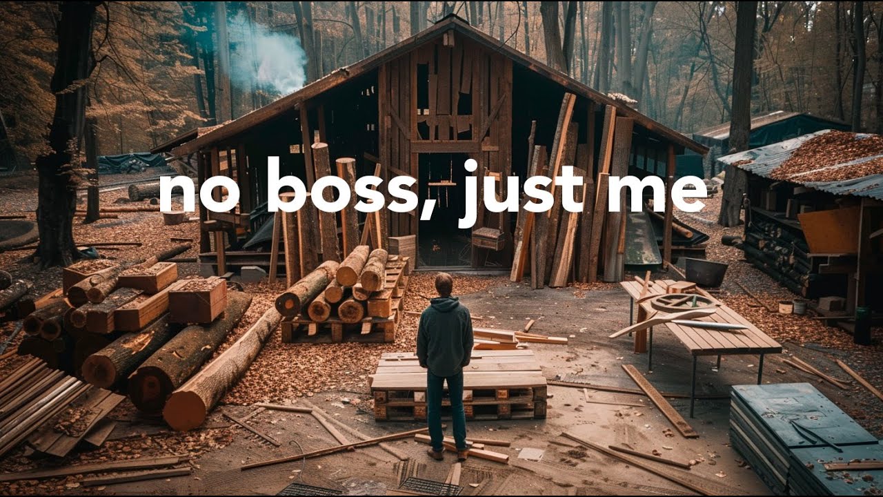 Jesper in his workshop in Beginner to full-time woodworker in 2 years