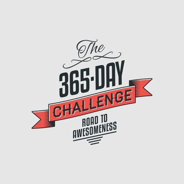 365 Day Challenge vintage inspirational label