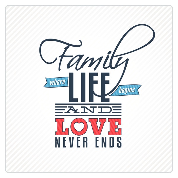 Vintage greeting card quote about family